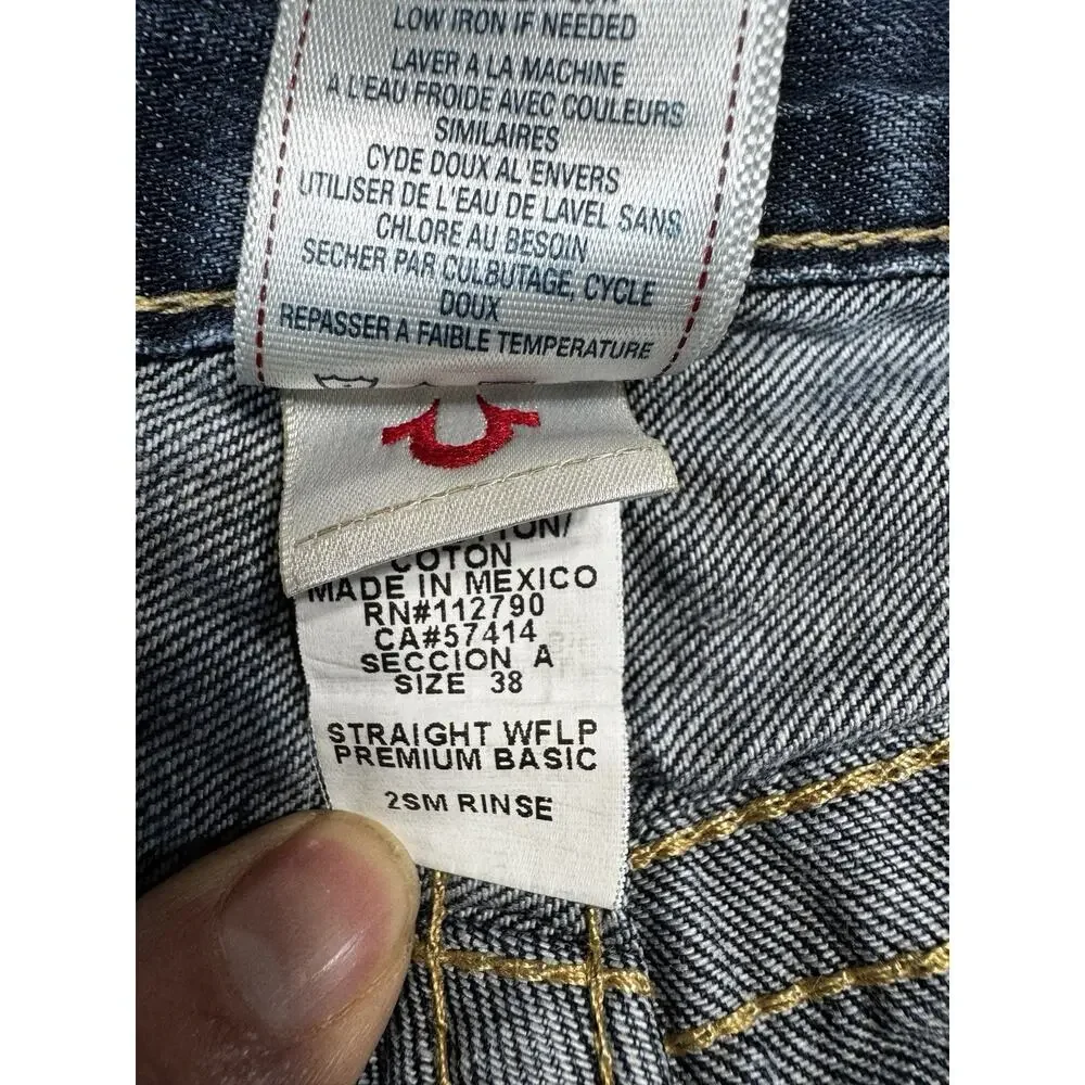 True Religion Straight WFLP Premium Basic Jeans Y2K World Tour Mens 38